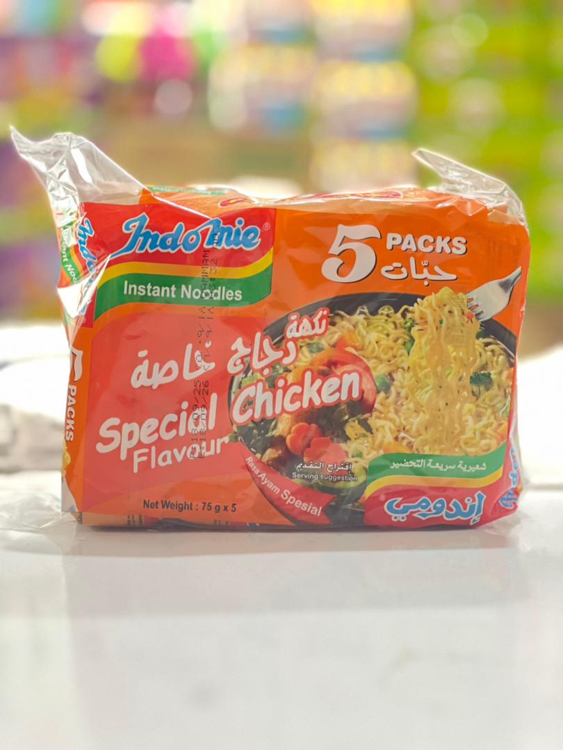 نودل اندومی عربستانی نارنجی  طعم مرغ خاص اصلی 375گرمی باکس 5عددی
