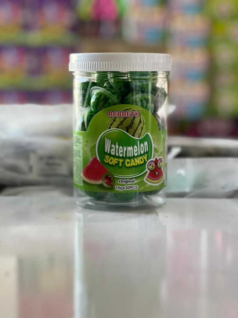 مارشمالو توپی طرح هندوانه   اصلی باکس 30عددی